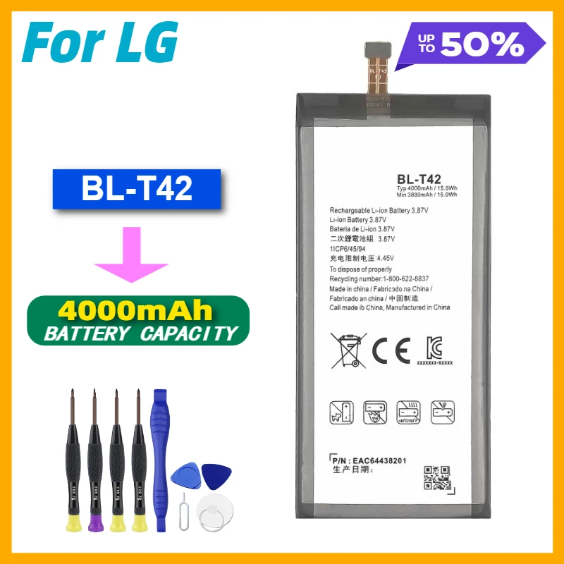 

BL-T42 Battery for LG V50 ThinQ 5G V50ThinQ BL T42 LM-V500 V500N V500EM V500xm Mobile Phone New in Stock Bateria