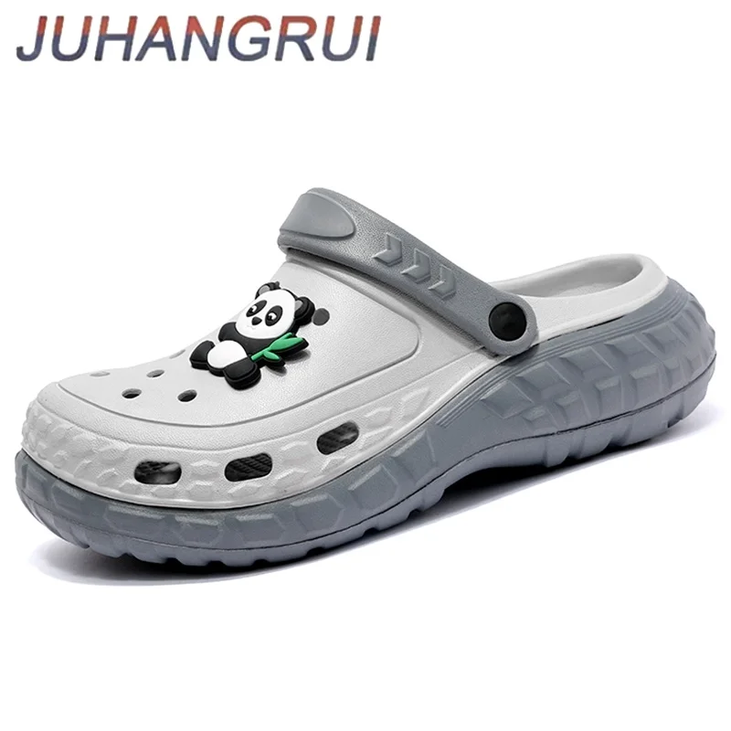 

2025 Summer Men Platform Sandals EVA Closed Toe Non-slip Beach Sandals Woman Lightweight Soft Bottom Non-slip Sandalias for Home