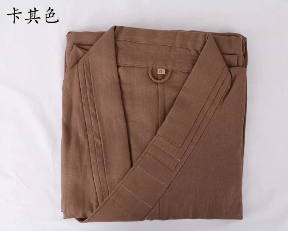 Monaco Buddista Vestaglie Cappotto Monaci Vestiti Sezione Sottile di Lino Monaco Costume Zen Meditazione Kung Fu Shaolin Uniforme Budistas