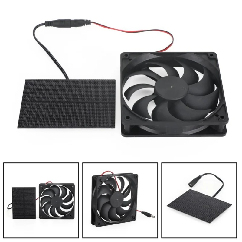 3 واط مجموعة مروحة الألواح الشمسية لوحة طاقة شمسية مجموعة مروحة تهوية العادم للحمام بيت الحيوانات الأليفة