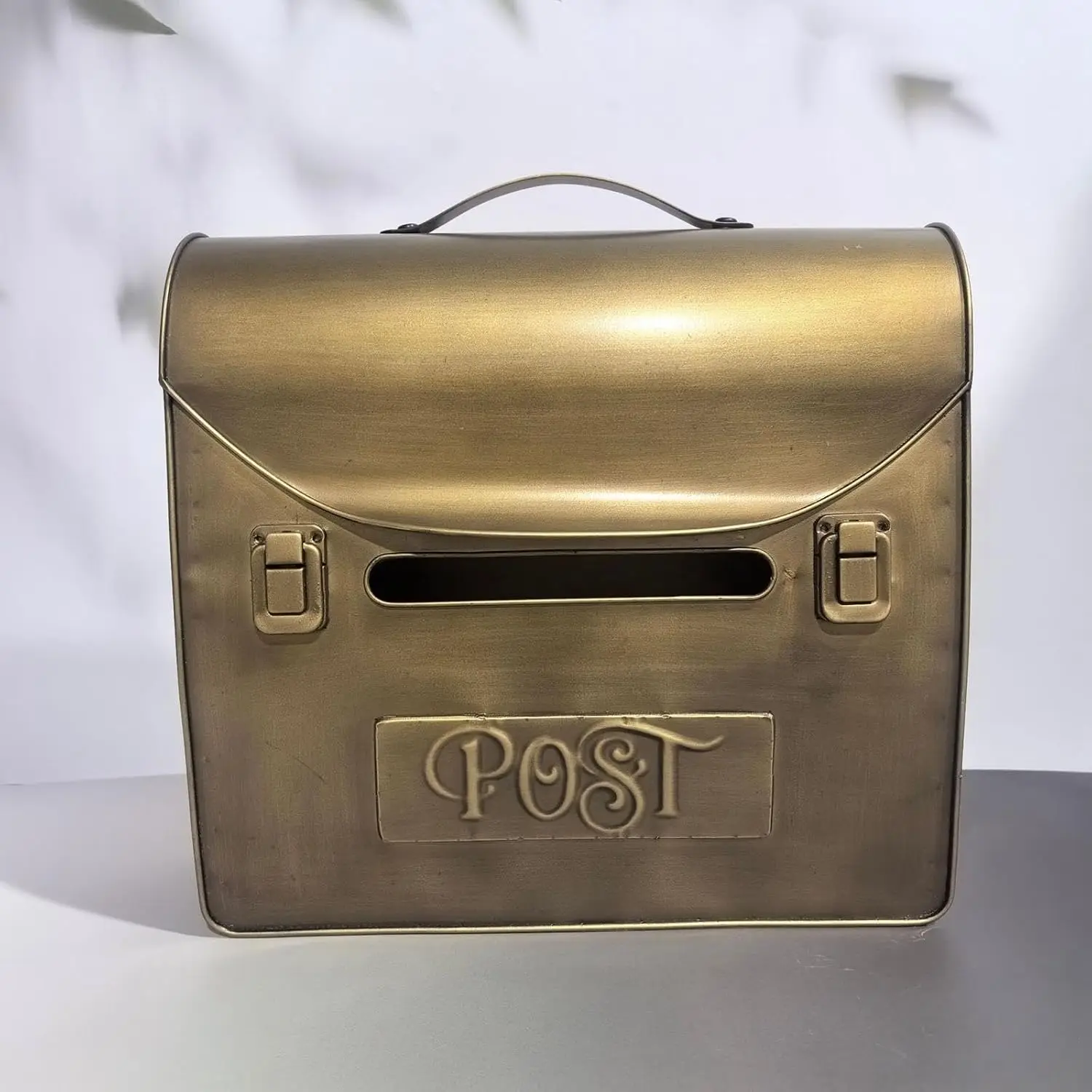 Vintage Wall Mount Mailbox for Outside Metal Retro Briefcase Decor Mailboxes Antique Nostalgic Charm for Home Door Garden Gift