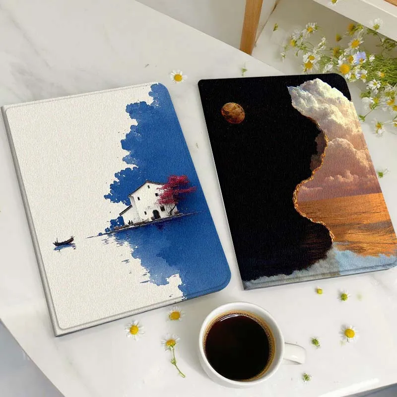 

Blue House Red Tree Tablet Case For Huawei Honor MatePad MediaPad Air 5 6 7 11 V6 V7 V8 V9 X9 X8 T10 T10s C5e T5 Gift