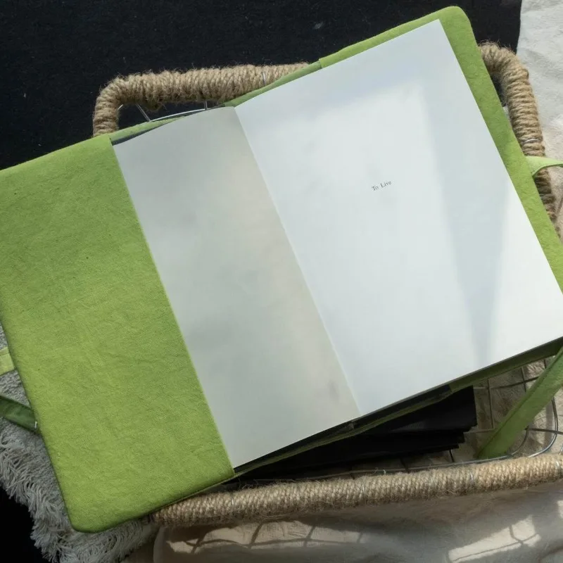Hand‑stitched Applique Book Sleeve with Tie Strap A6 Begonia Maculata Embroidery Journal Cover Linen Fabric Notebook Protector