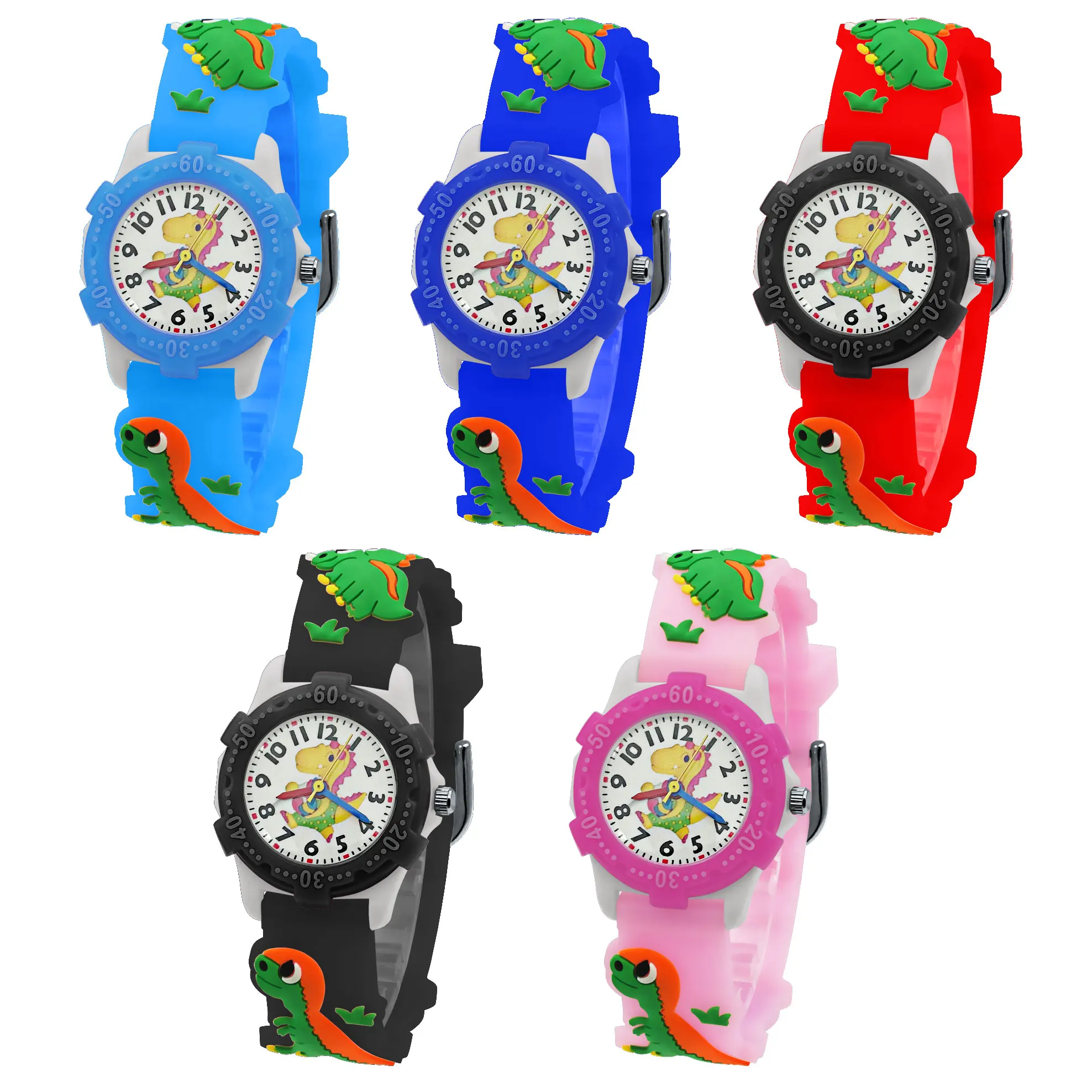 Fashion Brand Children's Watch Cartoon 3D Small Dinosaur Rotatable Dial Quartz Watch Leisure Sports School Boys and Girls Watch