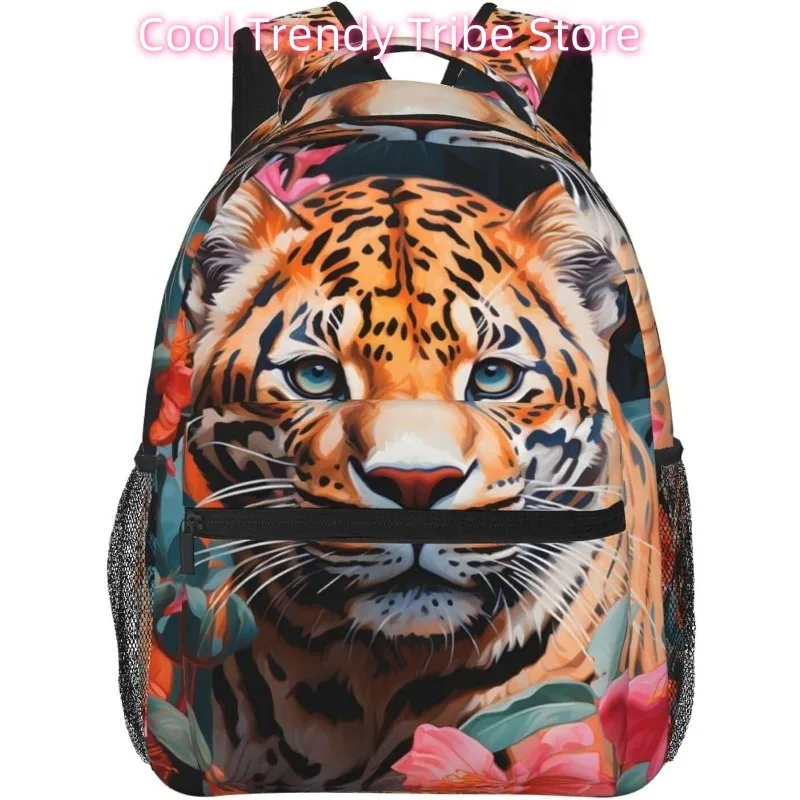 

laptop bag back to school Cute Cartoon Leopard Lightweight Laptop Backpack Lightweight Multipurpose Travel Casual Daypack Unisex
