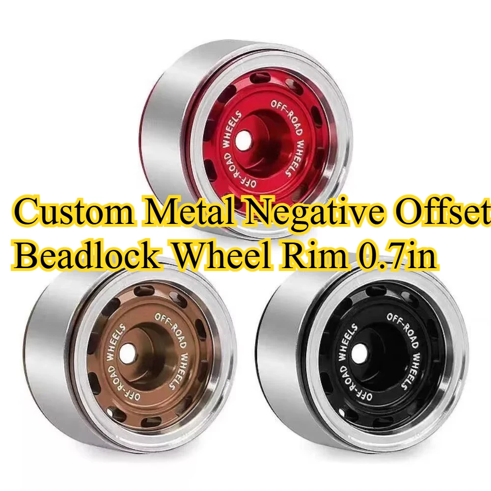 RC Crawler Upgrade Metal Negative Offset Beadlock Wheel Rim 0.7in For Axial SCX30 K10 D413 1/30 Scale custom size Accessories
