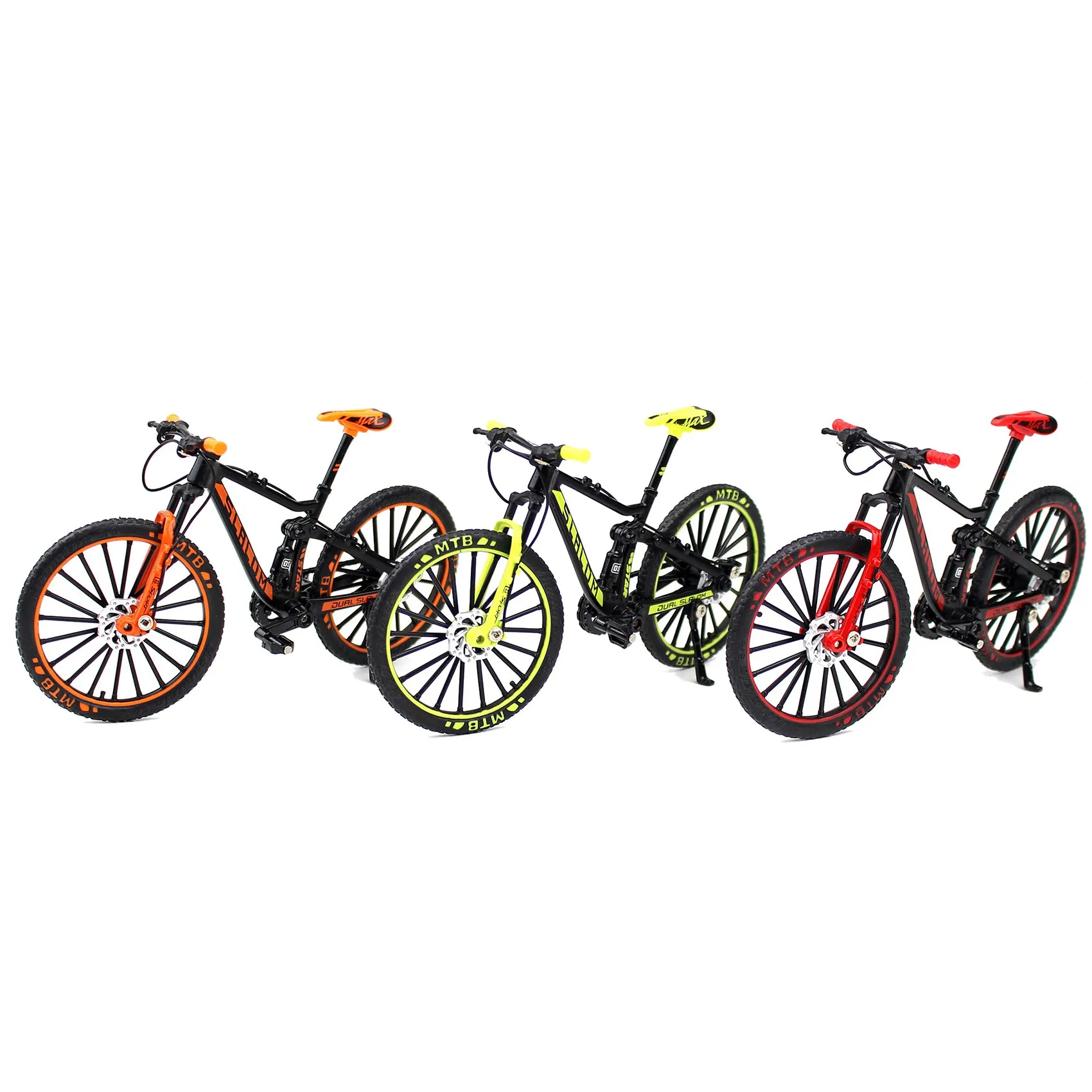 【NEW B63C】 Mini 1:10 Alloy Bicycle Model Diecast Metal Finger Mountain Bike Downhill Bike Adult Collectible Children Toys,Orange