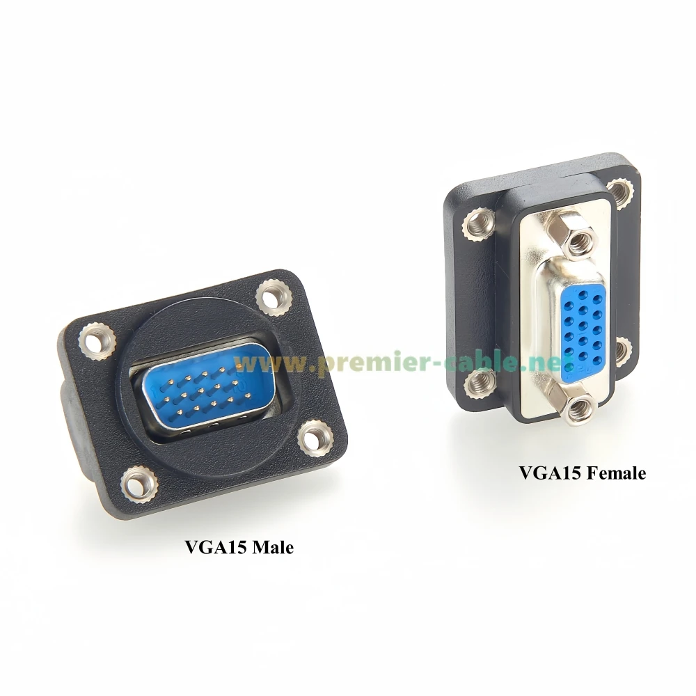 VGA XLR Panel Mount D type Connector 15pin Socket DB15 Male to Female Gender Changer feedThrough Converter Compatible NADB15MF