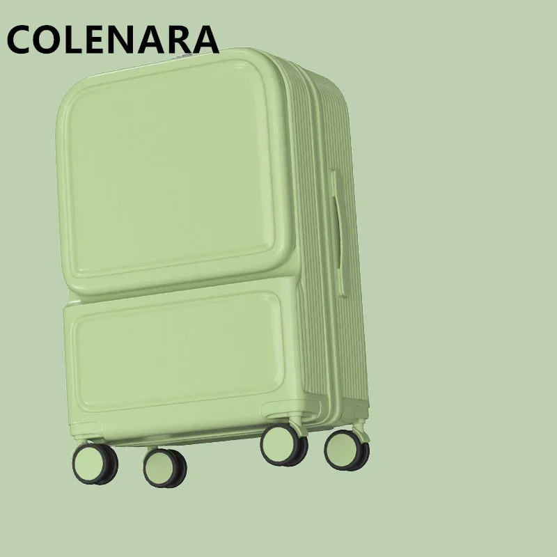 COLENARA 20" Bagage Reistas Multifunctionele Trolley Case Vooropening Laptop 22"24"26Inch Boarding Box Rolling Koffer