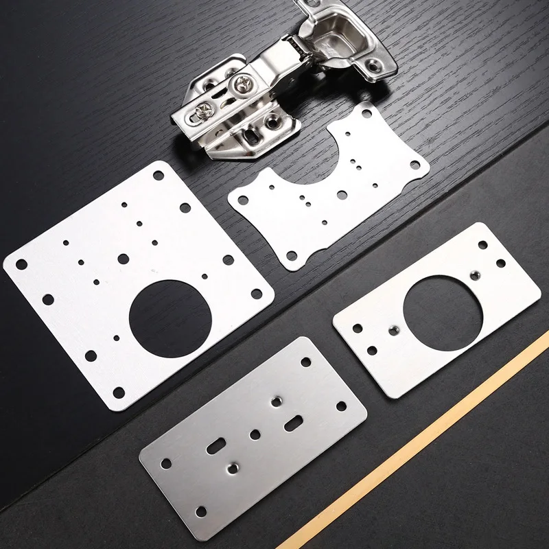 1/2/4pcs ABS Stainless Steel Hardware Hinge Fixing Plate Hinge Repair Board Plate Cabinet Furniture Drawer Table Scharnier s1
