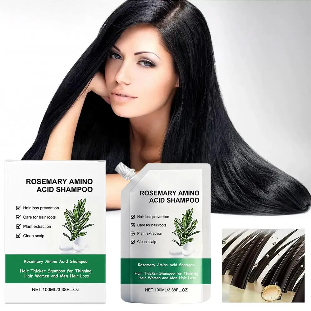 Organic Rosemary Shampoo Thickening Hydrolyzed Keratin Repair Moisturizing Damaged Frizzy Cleaning Scalp Dry Shampoo I9W7
