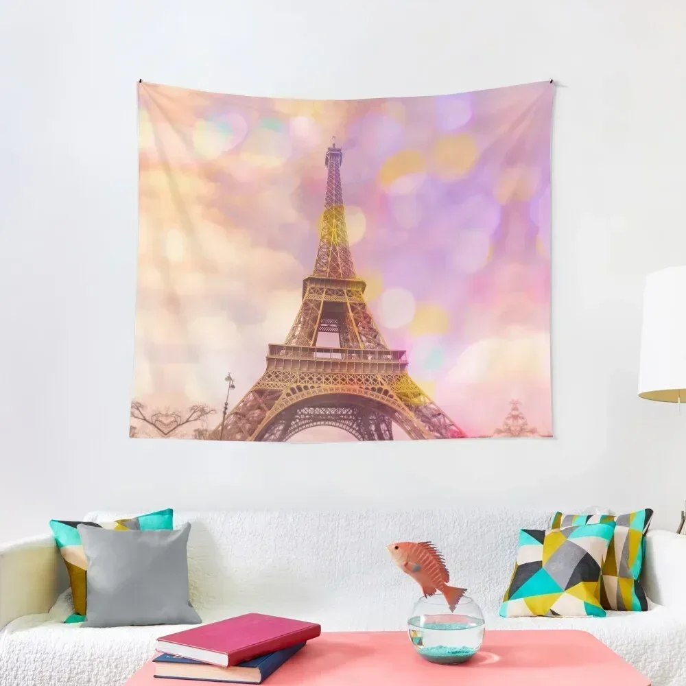 

Eiffel Tower Sunset Tapestry Aesthetic Decoration Korean Room Decor Tapestry