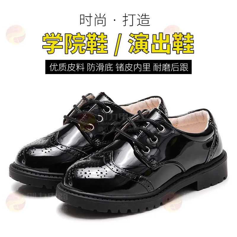 Children Leather Shoes Spring Boys Black Shoe British Style Primary School Kids Performance Shoes أحذية غير رسمية boys shoes