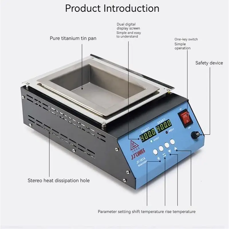 Pure Titanium Soldering Furnace Square Dip Tin Digital Display Small High-power Adjustable Temperature Desktop Hot Pot Melting