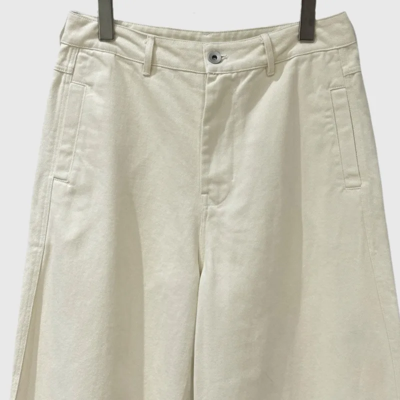 HKSH Estate Nuove Donne Marea Chic Alla Moda Elegante Stile Semplice Colore Solido Casual Tasca A Vita Alta Versatile Pantaloni Dritti HK6379