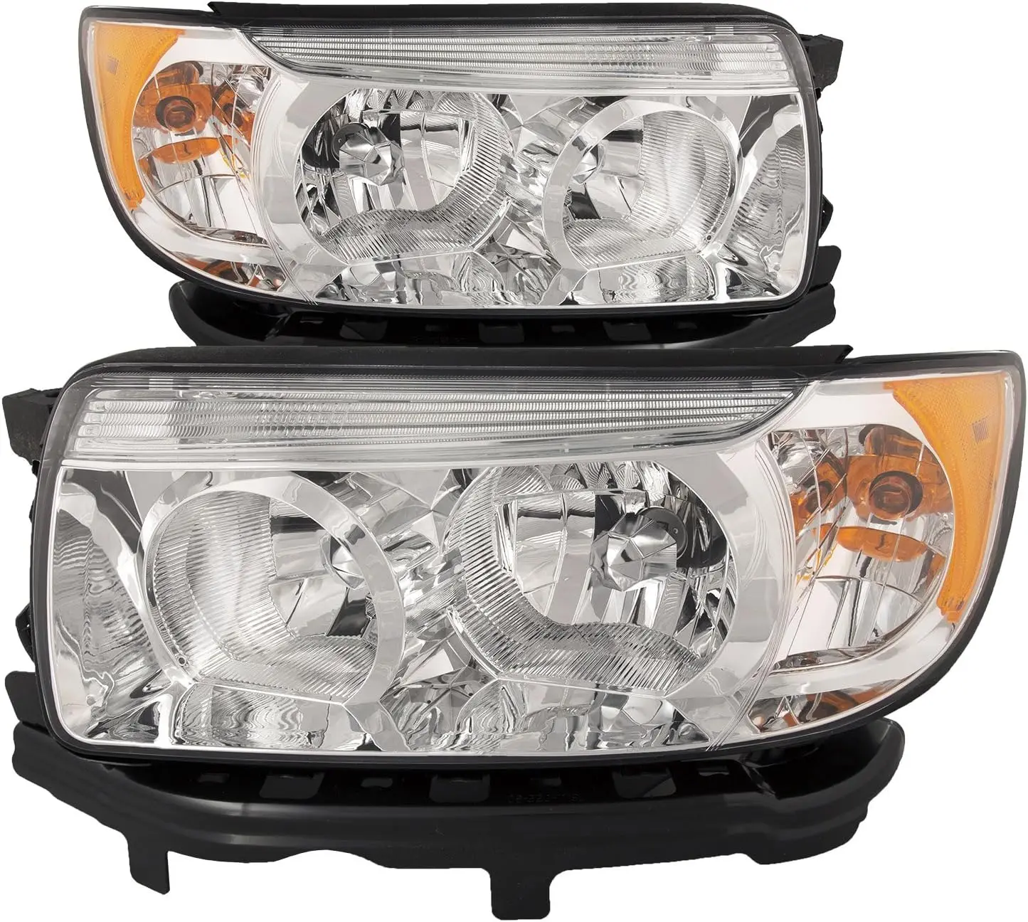 Chrome Halogen Headlight Assembly for Forester 2006-2008 - Left Driver and Right Passenger Side Headlamps Included