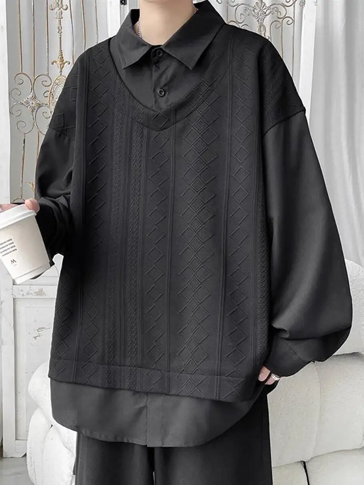 

Мужская модная лоскутная толстовка большого размера, осень-зима, американский ретро-свитшот Sle 300 Pou, дизайн Sense