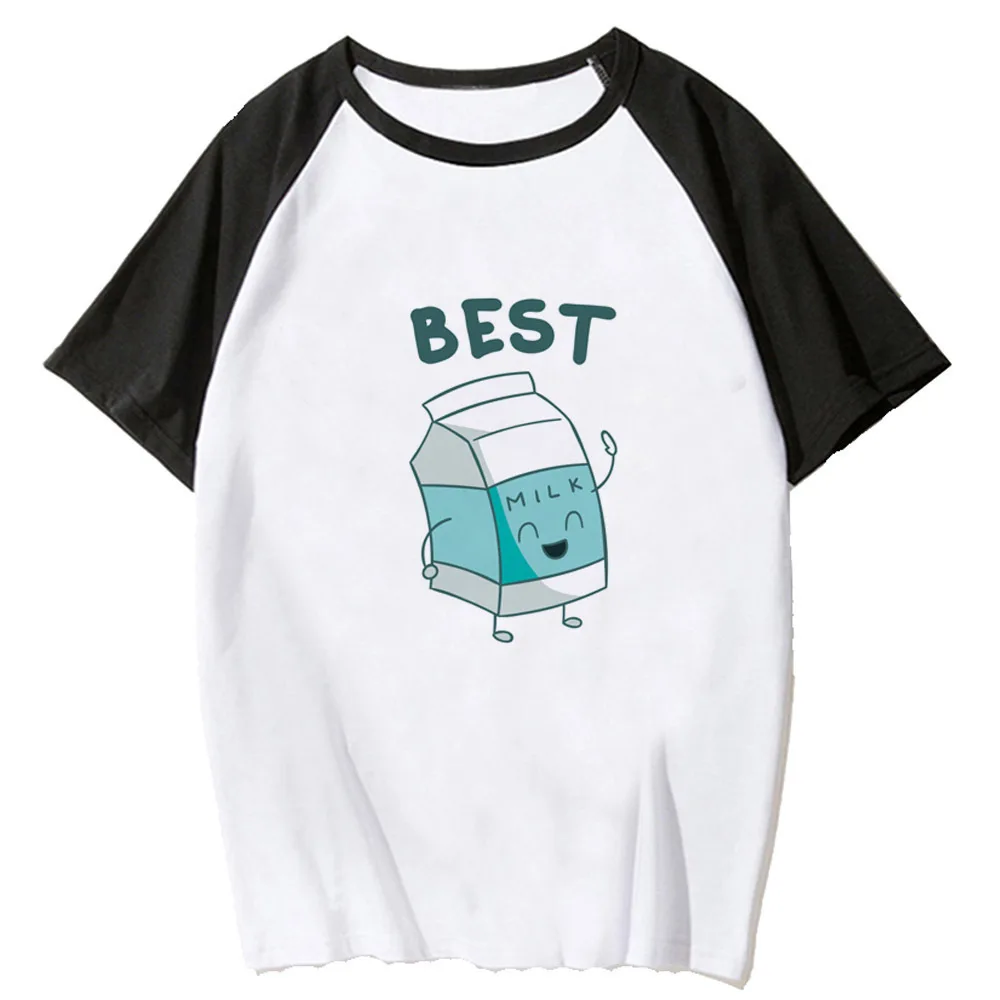 Best Friends t-shirt teen korean clothes Breathable kawaii Comfortable 2000s Psychedelic t shirt women Vintage Comfortable