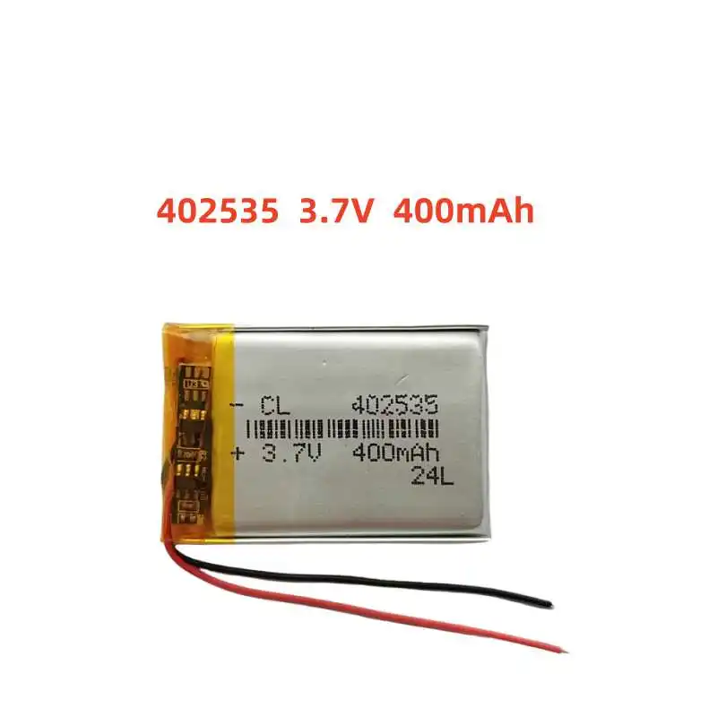 

3.7V 400mAh Li-Polymer Replacement Li Lipo Battery 402535 JST 2Pin 1.0/1.25/1.5/2.0/2.54mm Connector For GPS Camera LED