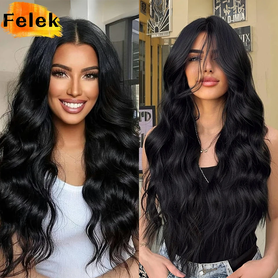 Honigblonde Spitzenperücken für Frauen, 71,1 cm, synthetische gewellte Perücke, Mittelteil, Ombre-Braun, T-Teil, lockige Perücke, natürlich aussehend für die tägliche Party