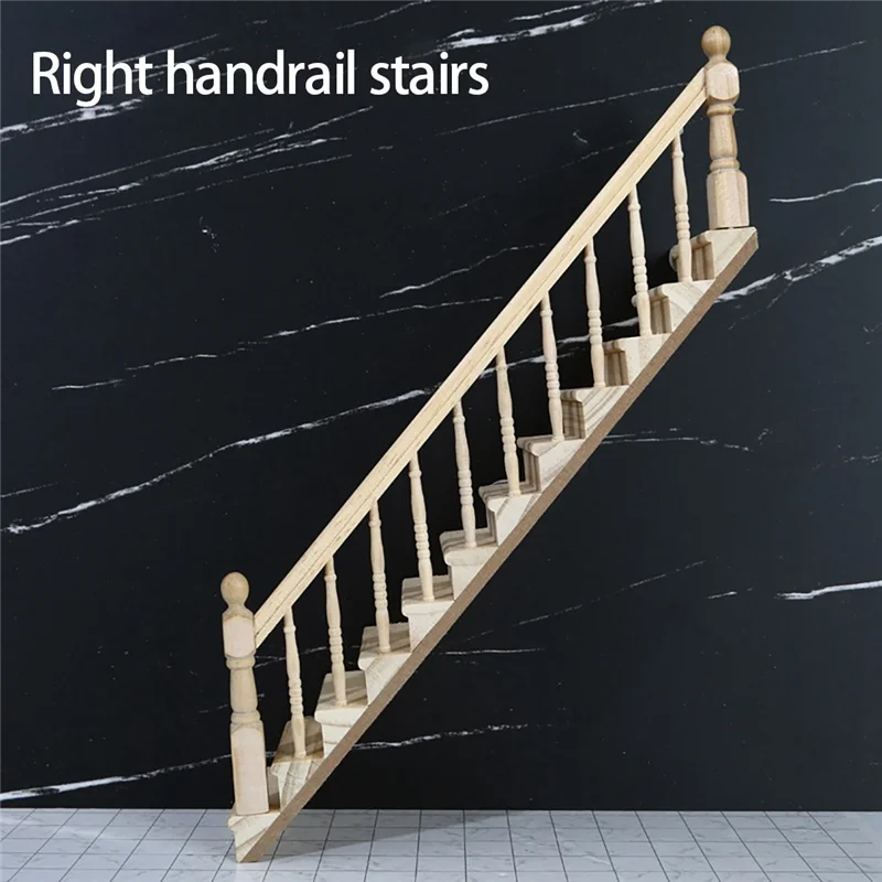 

1:12 DIY Dollhouse Miniature Accessories Right Stairs Furniture Model