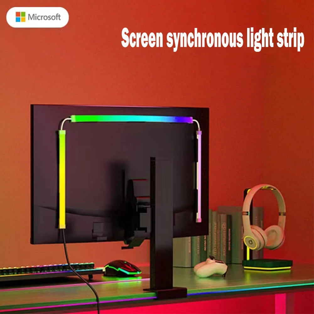 Smart Ambient TV Lighting PC Display Sync LED Strip Light RGB Dream Color DIY Party Game Holiday Atmosphere Ramadan Decor Lamp