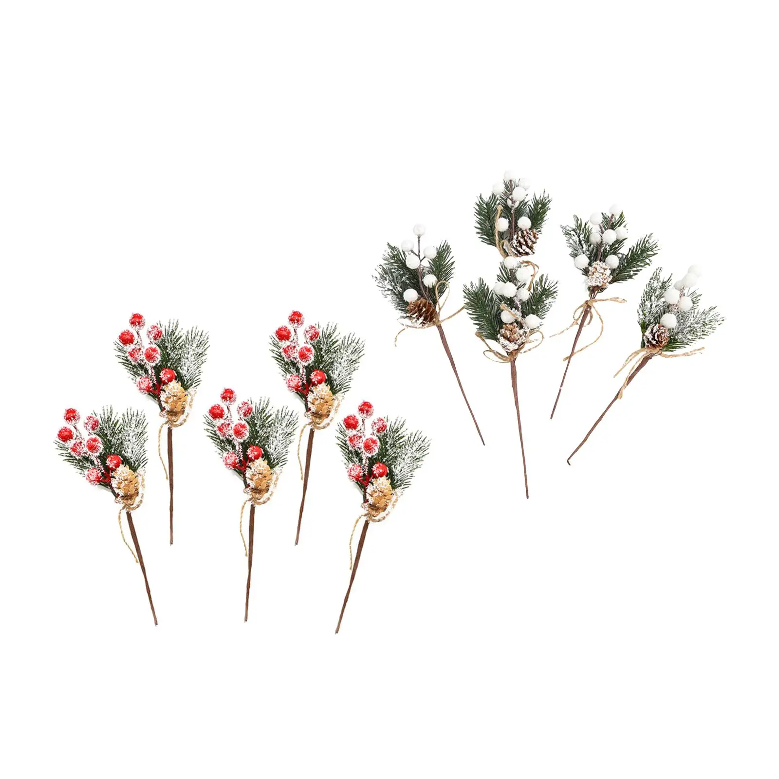 Mini Christmas Artificial Flower Berries Branches Floral Picks for Holiday