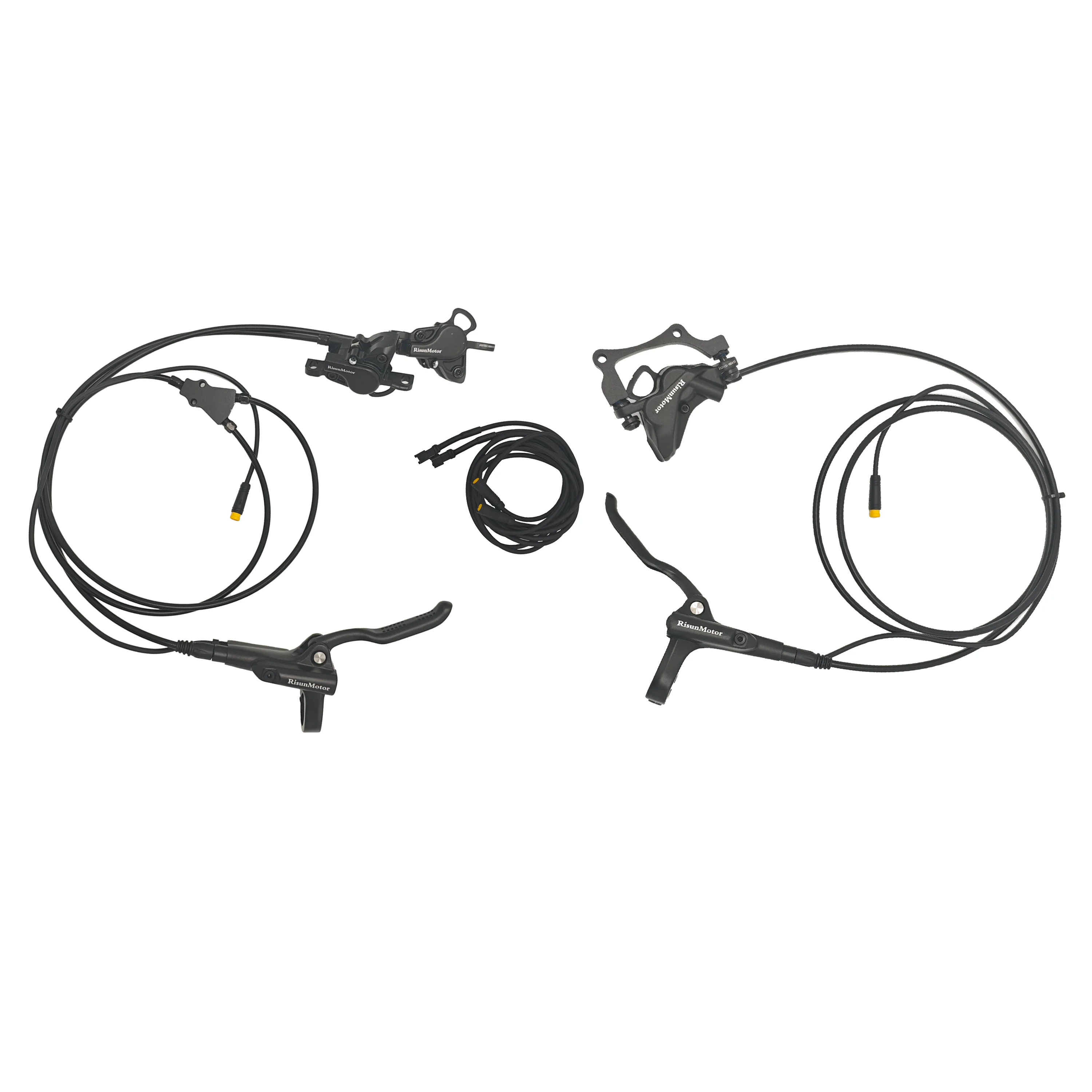 

Hydraulic Disc Brake Kits with Front Dual Brake Calipers and Parking Button for Electric Bicycle Tricycle