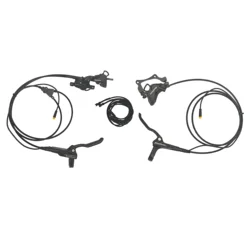 Hydraulic Disc Brake Kits with Front Dual Brake Calipers and Parking Button for Electric Bicycle Tricycle