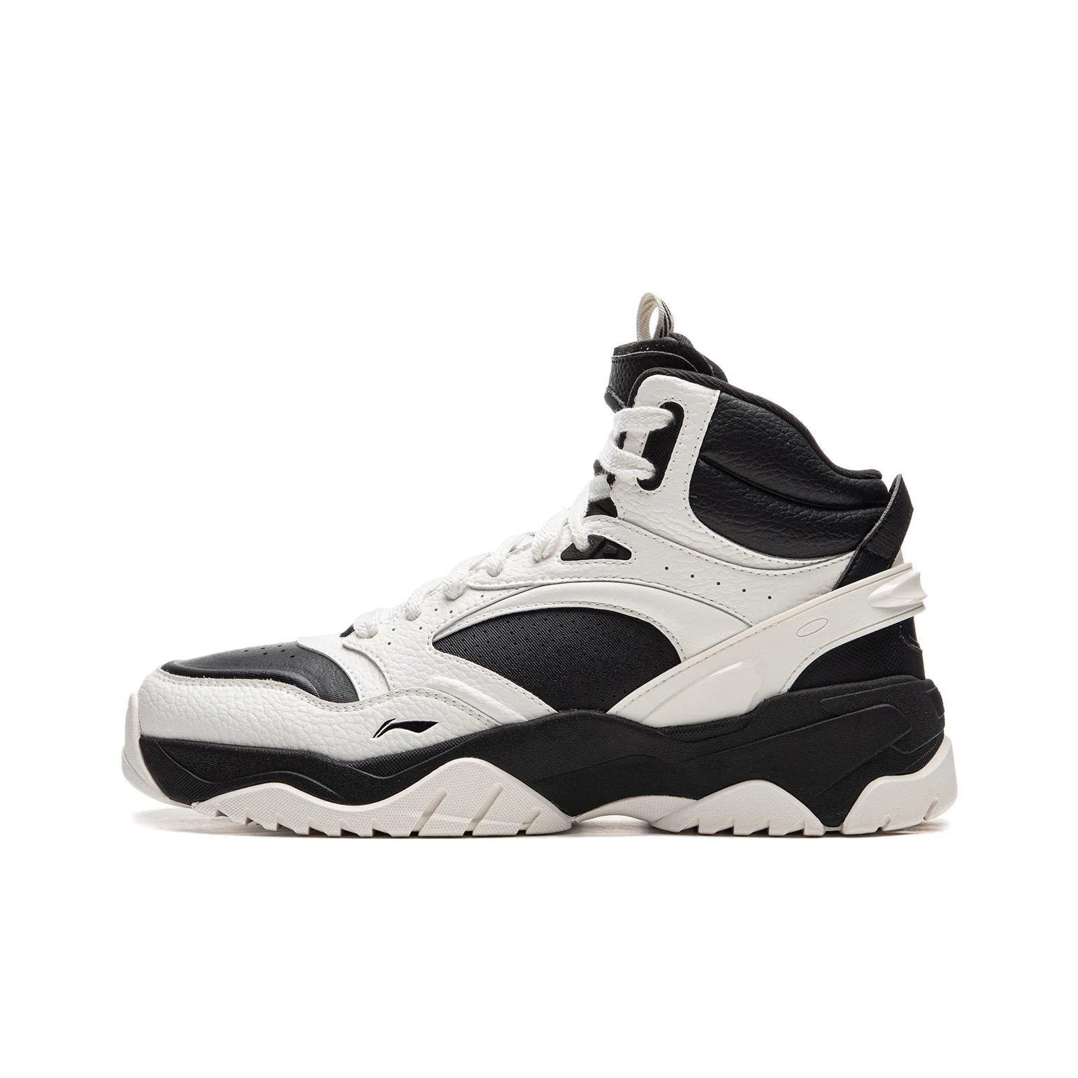Li Ning Tianji 3.0 HI Slip Resistant Abrasion Resistant Mid top Skateboard Shoes Men's White Black AGCU433-3