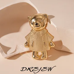 DREJEW Europe and The United States Inlaid Rhinestone Bear Letter M Brooch Fashion Light Luxury Temperament High-grade Ins Pins