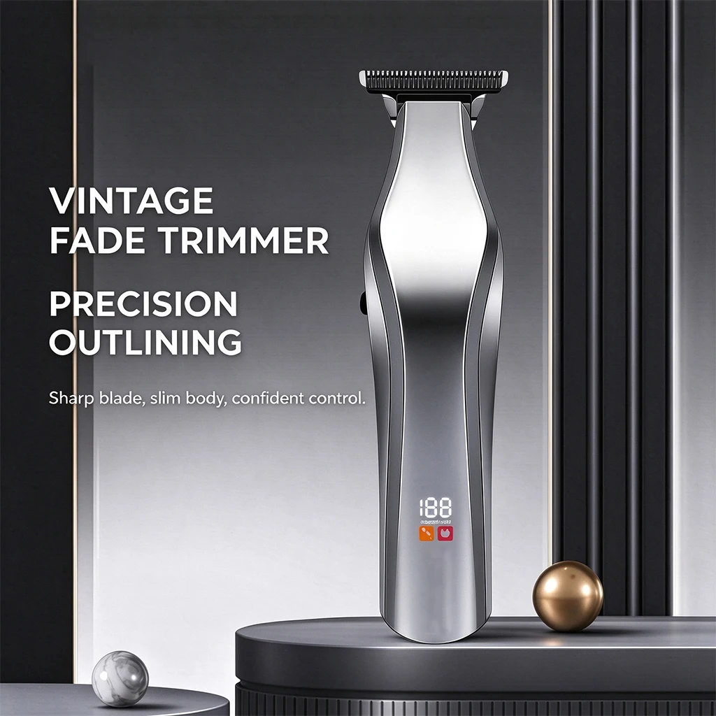 Professional T-Blade Hair Trimmer Rechargeable Clipper with LCD Display & 4 Limit Combs - Precision Detail Shaver Gift for Men Him Boyfriend