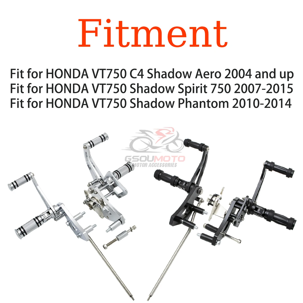 Forward Controls Complete Kit Foot Pegs Levers Linkage For HONDA Shadow Aero C4 Spirit Phantom 750 VT750 VT750C Motorcycle Parts