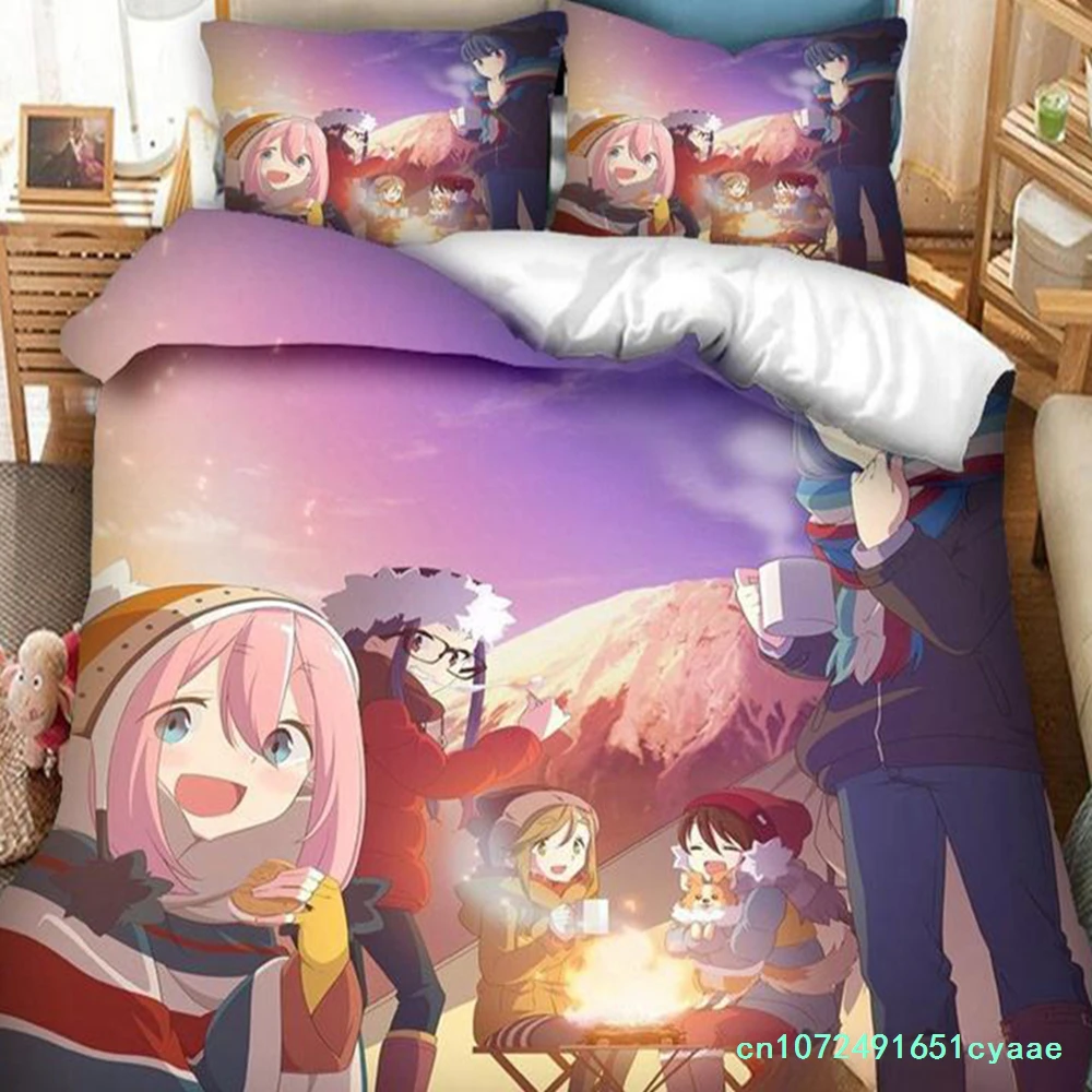 New 3D Print  Anime Yuru Camp Bedding Set Duvet Covers Pillowcases 2/3 Piece Comforter Bedding Sets Bedclothes Bed Home Textiles
