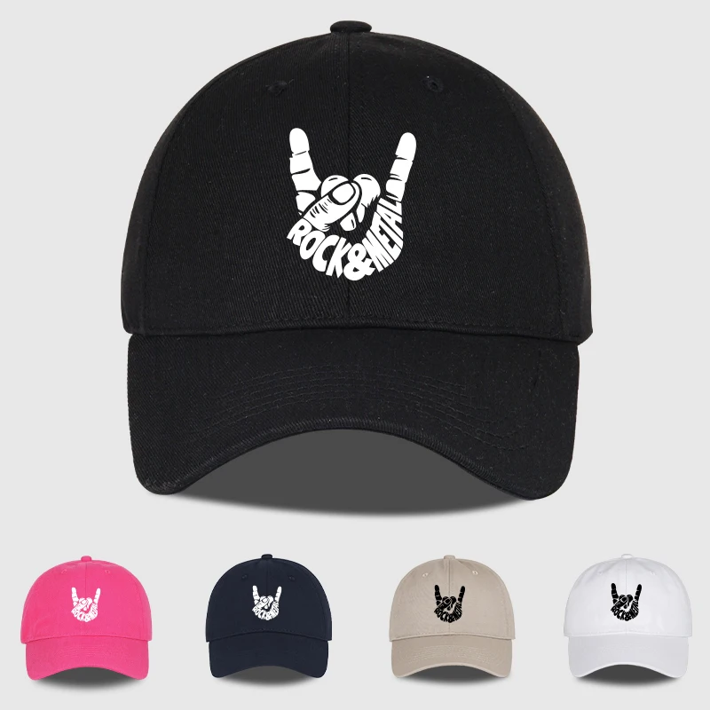 Rock & Metal Hand Gesture Baseball Cap Adjustable Unisex Streetwear Heavy Metal Fan Hat