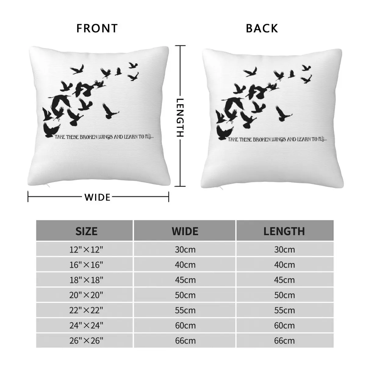 Blackbird Song Lyrics Square Pillowcase Polyester Linen Velvet Pattern Zip Decorative Pillow Case Sofa Cushion Case 45x45