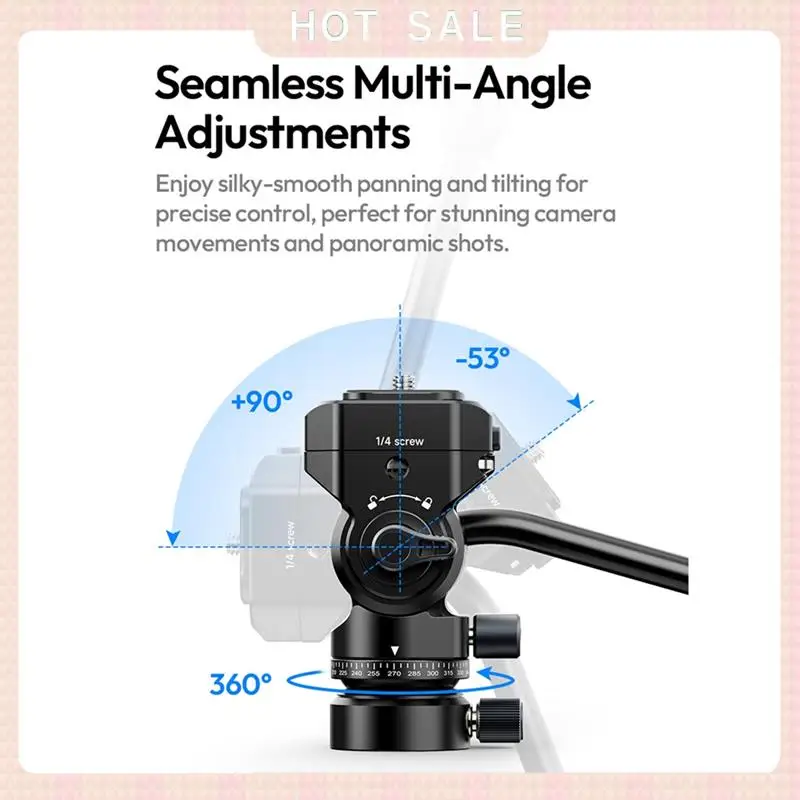 24-Hour Delivery Ulanzi U190 II Uka Fluid Tripod Head Quick Release Ball Head Max Load 4KG With 1/4'' 3/8'' Screw Hole For Video - Image 2