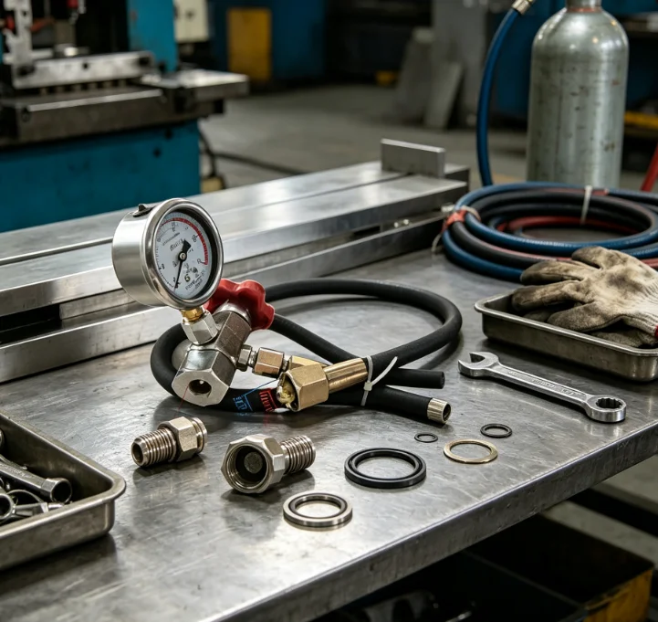 Shearing machine inflation tool device CQJ-25 shock-resistant pressure gauge multi-functional inflation tool nitrogen cylinder
