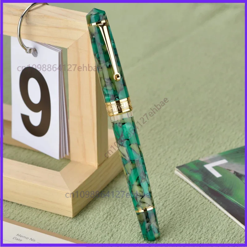 For Asvine P20 Piston Fountain Pen Acrylic Beautiful Patterns EF/F/M Nib with Gold Clip Smooth Writing Office Gift Pen