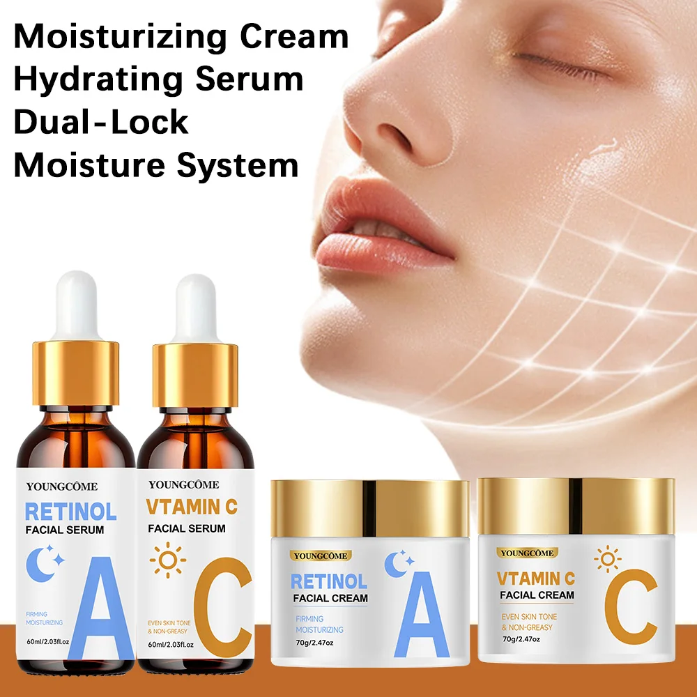 

Retinol Moisturizing Repair Cream and Serum Set with collagen and Vitamin E, firm and nourishing skin, gentle and non-irritating
