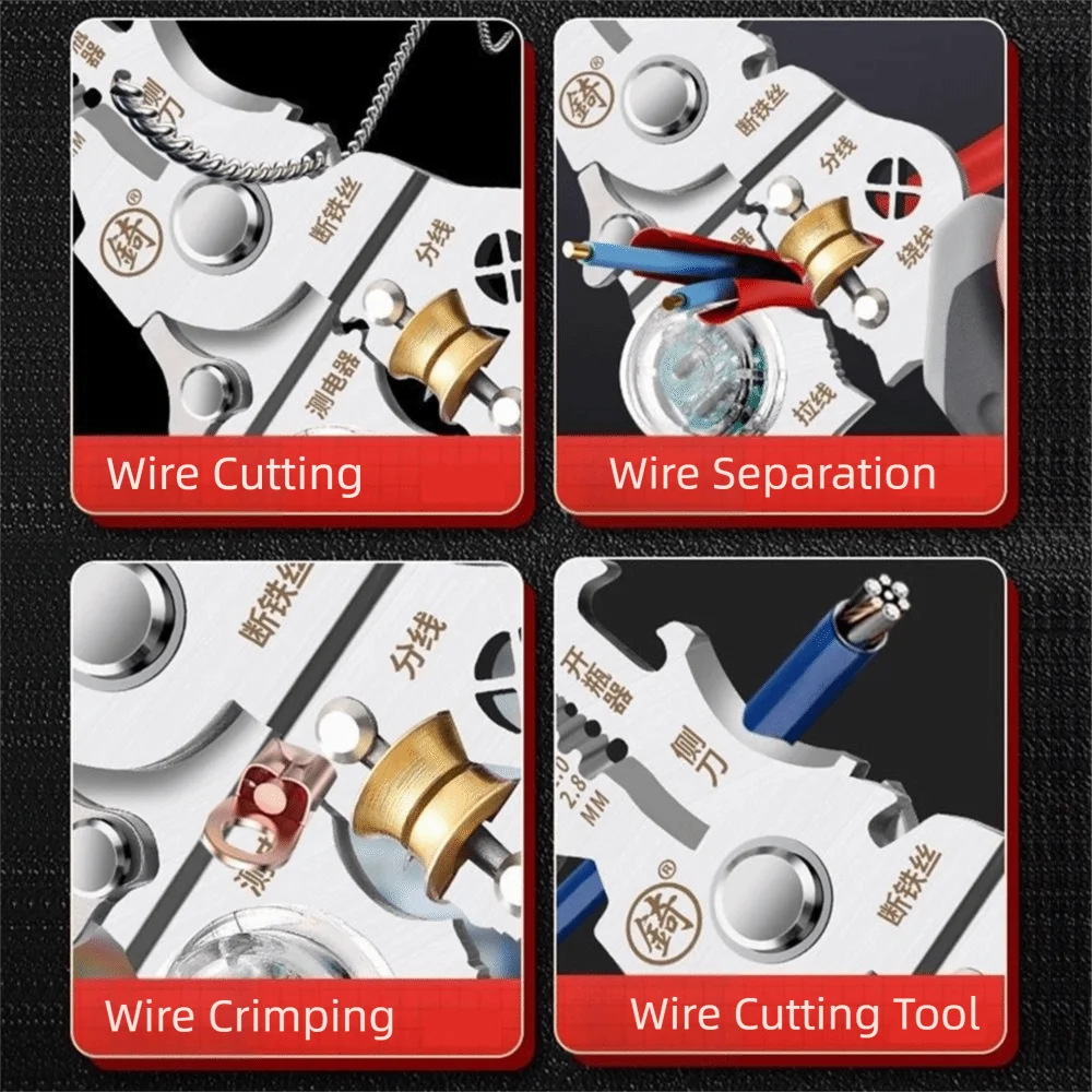 10 في 1 سلك متجرد ذكي عدم الانزلاق سلك متجرد المكشكش المحمولة قابل للتعديل مؤشر الجهد سلك سحب #2