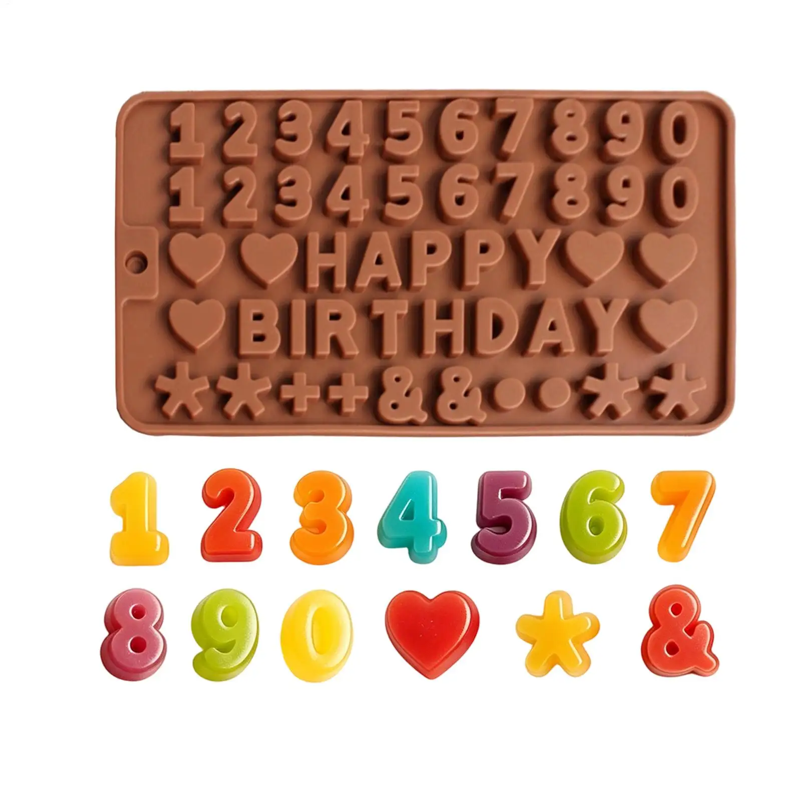 Silicone Chocolate Molds, Funny Button Letter Design, Easy Release Reusable Candy Mold for Fondant & Dessert Making