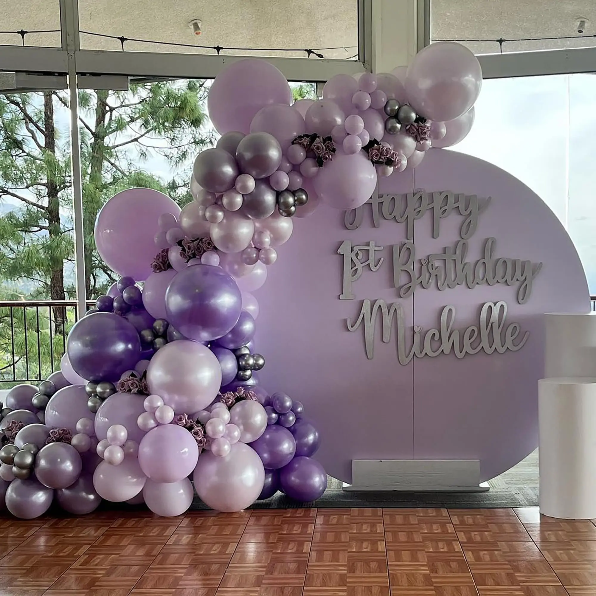 Butterfly Balloon Arch Garland Kit Purple Balloons with Foil Butterfly for Girl\'s Birthday Wedding Mother\'s Day Party Decoration