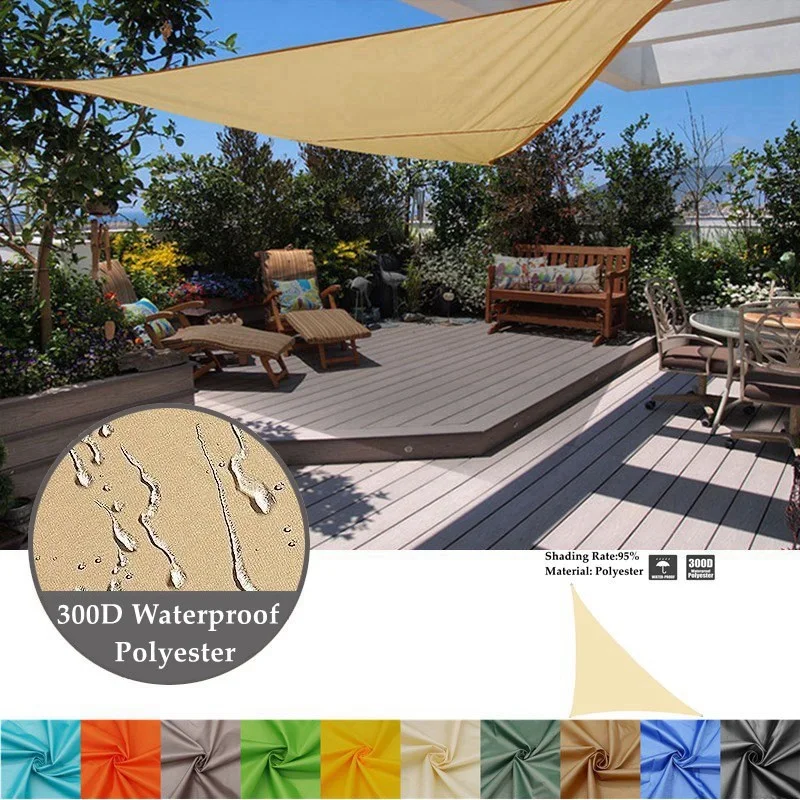 Toldo impermeable para jardín, sombrilla de vela triangular derecha, multicolor, personalizable, para exteriores