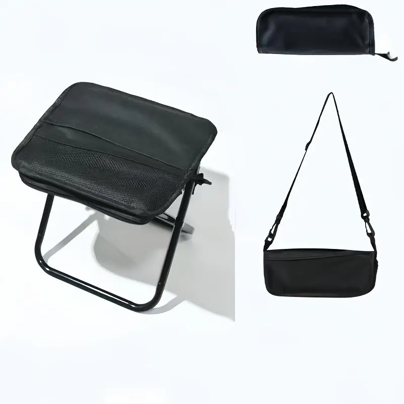 

Portable Crossbody Foldable Stool, Multipurpose Seat for Fishing Camping Sketching Outdoor Activities