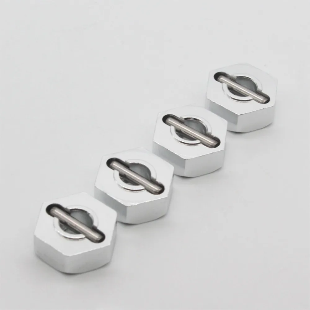 4pcs HSP RC Wheel Hex Nut 12MM Aluminum Pins Drive Hubs 1/10 Upgrade 102042 02100 Hub Adapter for 4WD RC Car Himoto