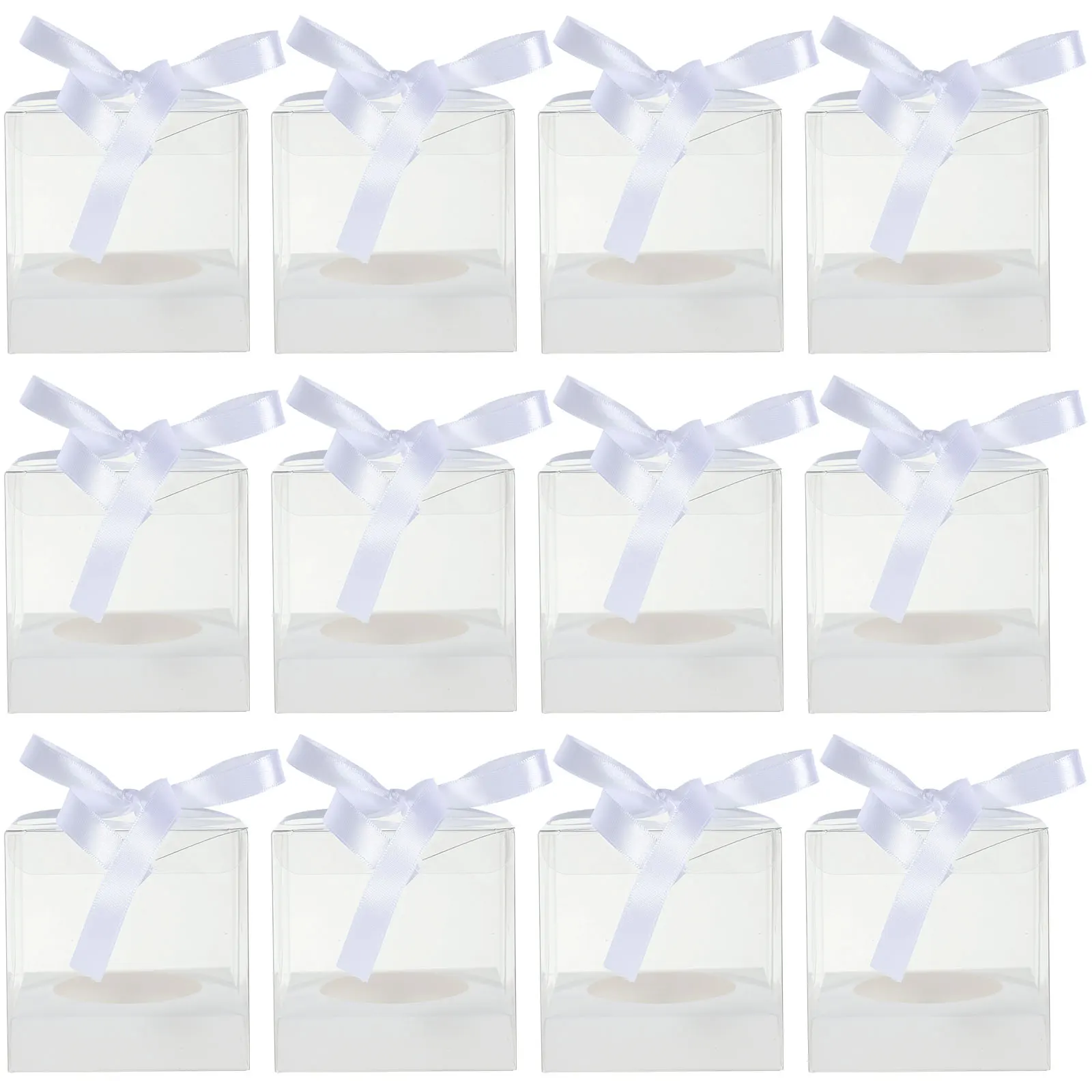 

30pcs Cake 9x9x9cm Black Transparent PET Delicate Cake Box Reusable Plastic Bakery Packing Containers Display Gift