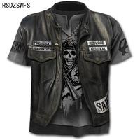 Brand Motorcycle T Shirt Punk T-shirt Knight Shirts 3d T Shirt Men Casual Vintage Hip Hop Summer Tee Top Homme Clothes