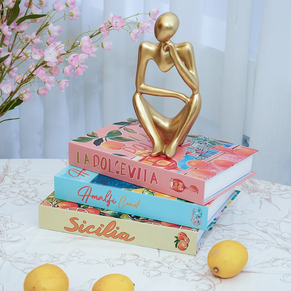 Colorful Travel Series Fake Book Boxs For Home Decor Coffee Table Ornaments Fashion Decoration Book for Living Room Amalfi Italy