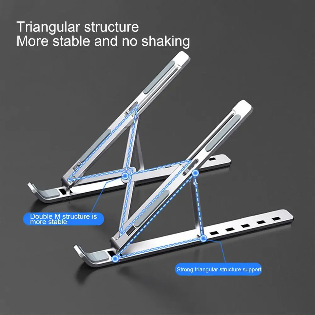 Portable Laptop Stand Aluminum Alloy Laptop Stand Height Adjustable Desktop Riser Quick Heat Dissipation Foldable for Office